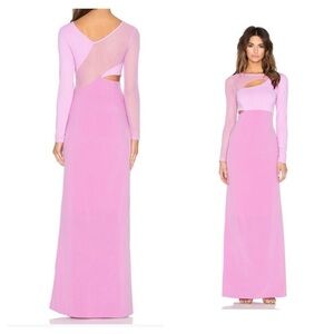 Donna Mizani / Cut Out Maxi gown long sleeve Dress Lilac bubblegum pink XS